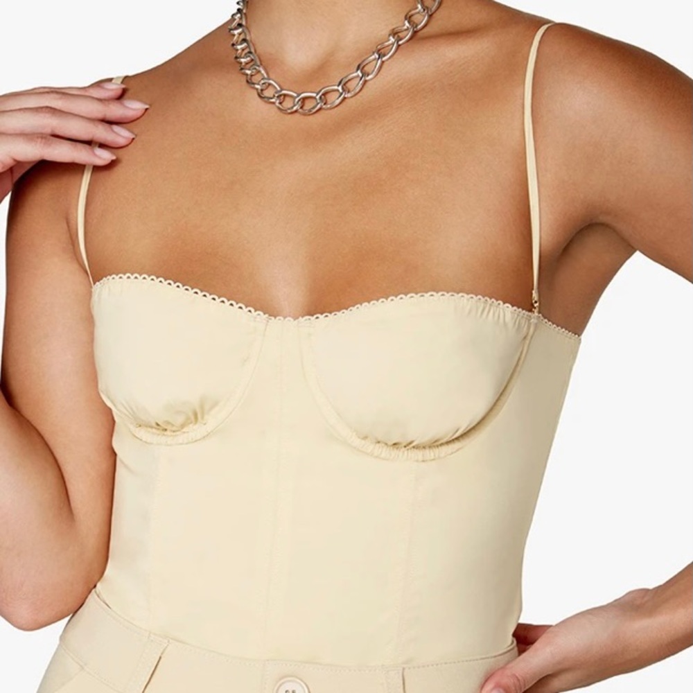 Danielle Bernstein WeWoreWhat Underwire Poplin Corset Top